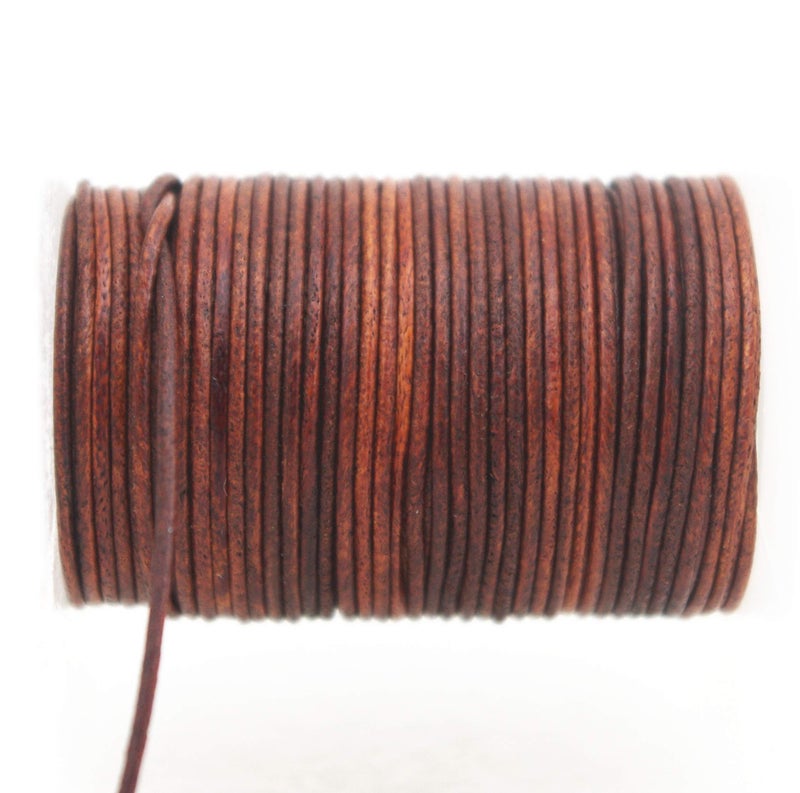Glory Qin Dressed Brown Soft Round Genuine Jewelry Leather Cord Leather Rope (1mm 10 Yards) - Image 2